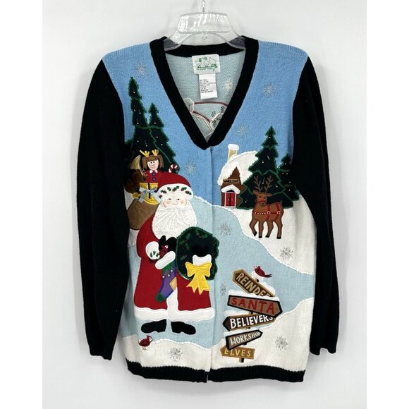 QUACKER FACTORY ugly christmas sweater SMALL - Picture 1 of 9